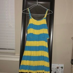 yellow /blue striped dress